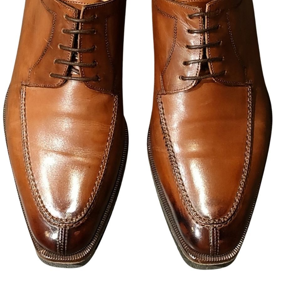 サントーニ レザーシューズ Uチップ ブラウン メンズ サイズUK5.5 Santoni ビジネスシューズ 約24.0cm【LA】【中古】