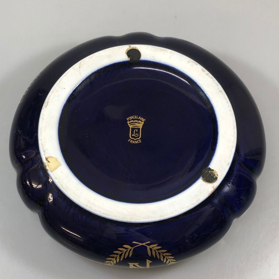 カミュ ナポレオン 灰皿 陶器 ブルー系 CAMUS NAPOREON【AFI21】【中古】