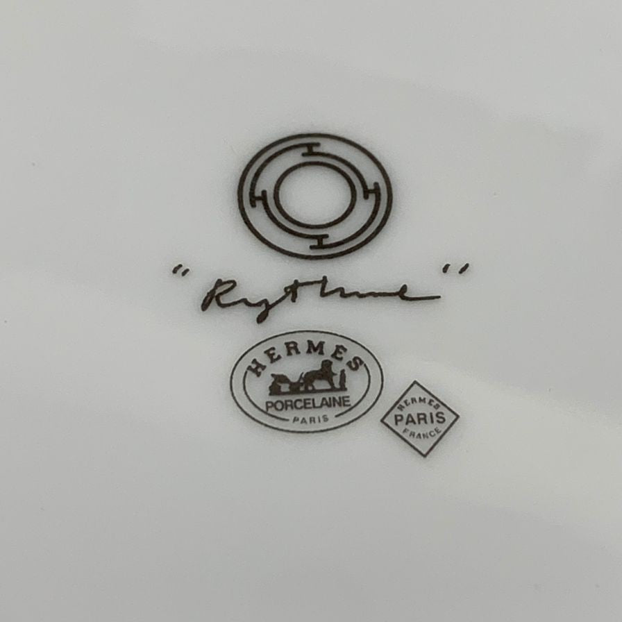 エルメス リズムレッド スープ皿 ホワイト HERMES【AFI28】【中古】