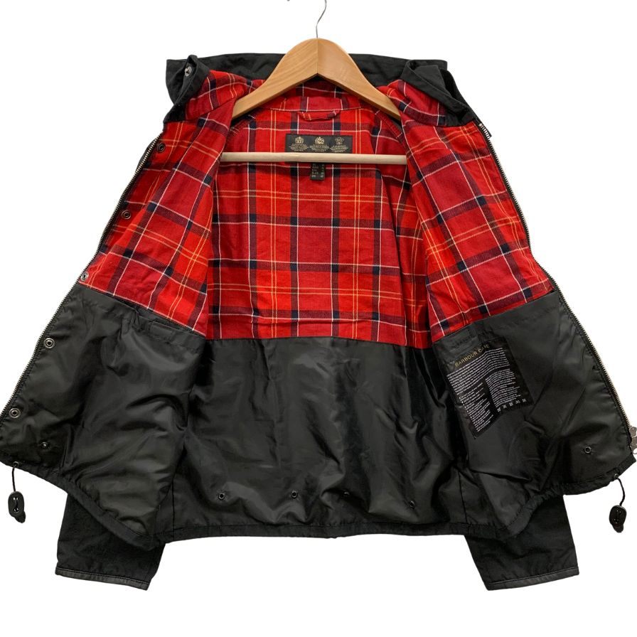 美品◆バブアー ジャケット 1702236 スペイ フード オイルド コットン100% ブラック系 サイズ10 レディース Barbour 【AFB6】
