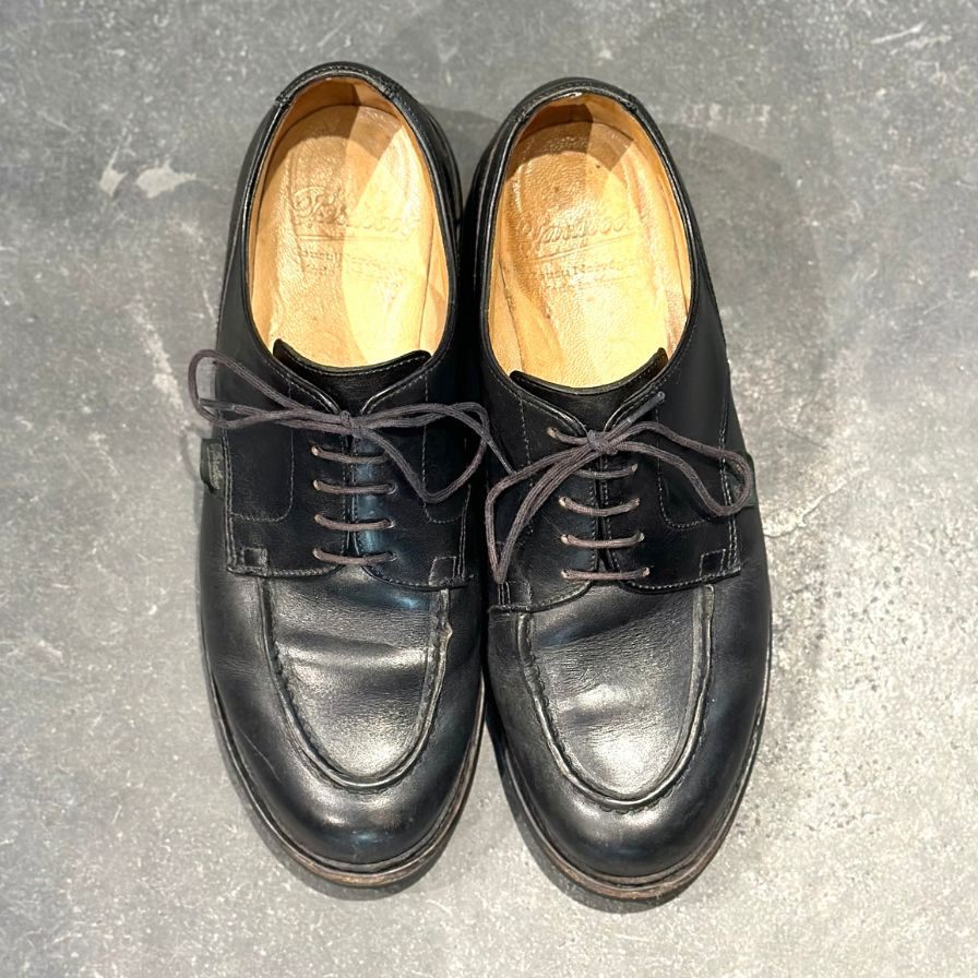 パラブーツ レザーシューズ シャンボード Uチップ ノワール ブラック サイズUK6.5 Paraboot ビジネスシューズ 約25.0cm【LA】【中古】