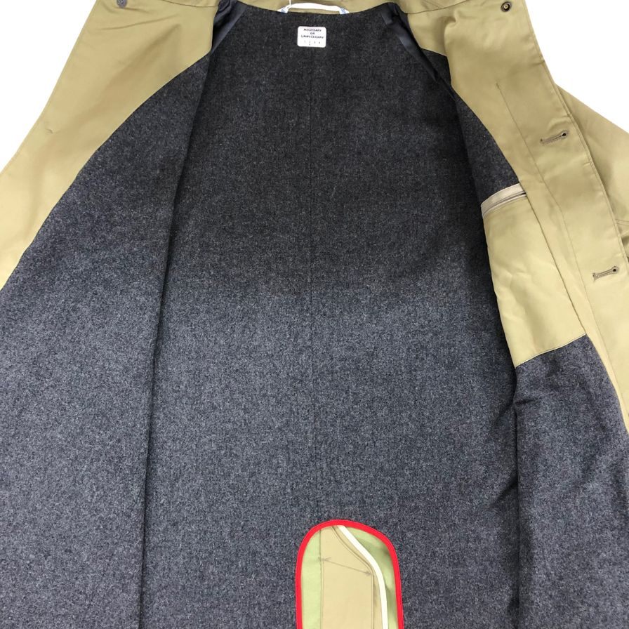 美品◆ネセサリー オア アンネセサリー ナウン ロングコート グリーン系 メンズ サイズL NECESSARY or UNNECESSARY N.O.UN 【AFA3】