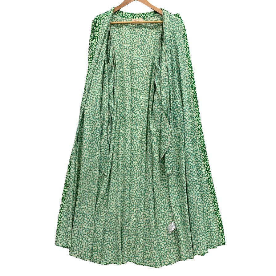 極美品◆アンバーグリーム ワンピース 総柄 花柄 グリーン系 レディース ショート AMBERGLEAM 【AFB37】