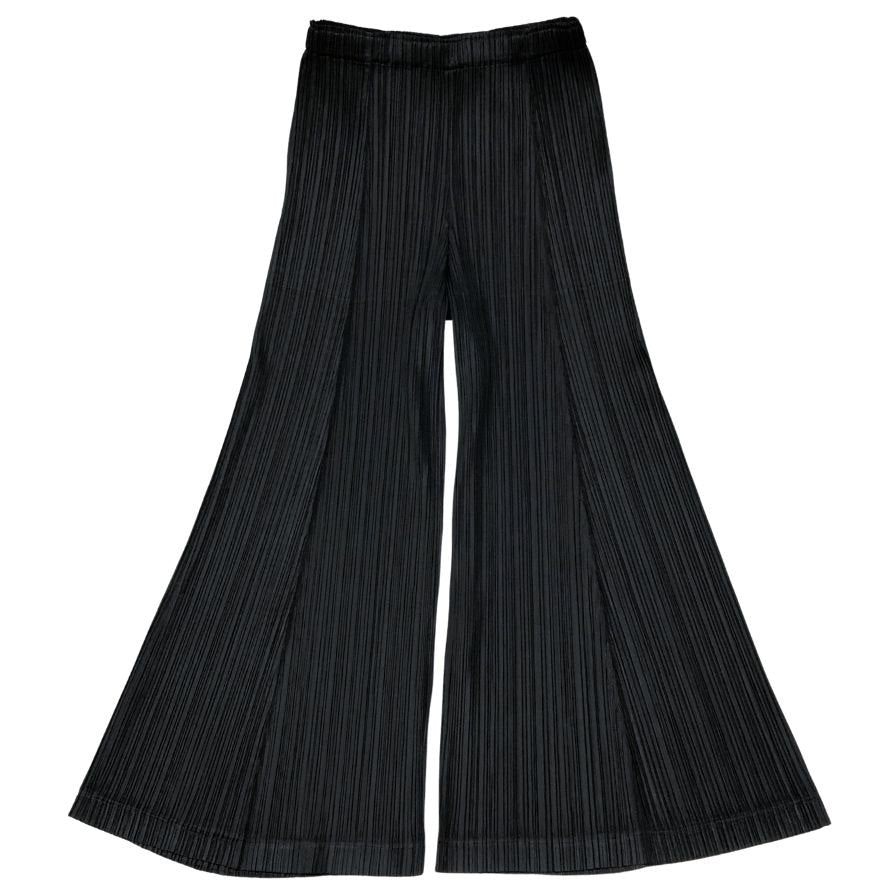 プリーツプリーズ イッセイミヤケ パンツ THICKER BOTTOMS ポリエステル サイズ5 レディース ブラック PLEATS PLEASE ISSEY MIYAKE 【AFB38】