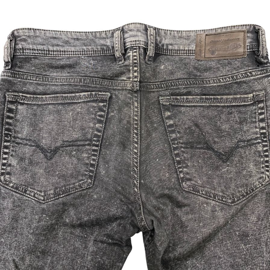 ディーゼル デニムパンツ SLEENKER-ZIP ボタンフライ USED加工 メンズ W30 ブラック DIESEL 【AFB31】
