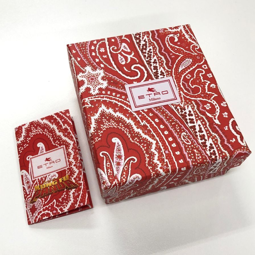 エトロ スカーフ ハンカチ カンフーパンダ レッド系 ETRO【AFI10】
