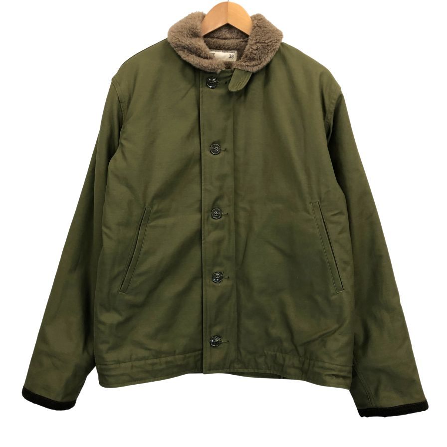 極美品◆バズリクソンズ N-1 デッキジャケット グリーン メンズ サイズ38 BR15338 BUZZ RICKSON'S 【AFA13】