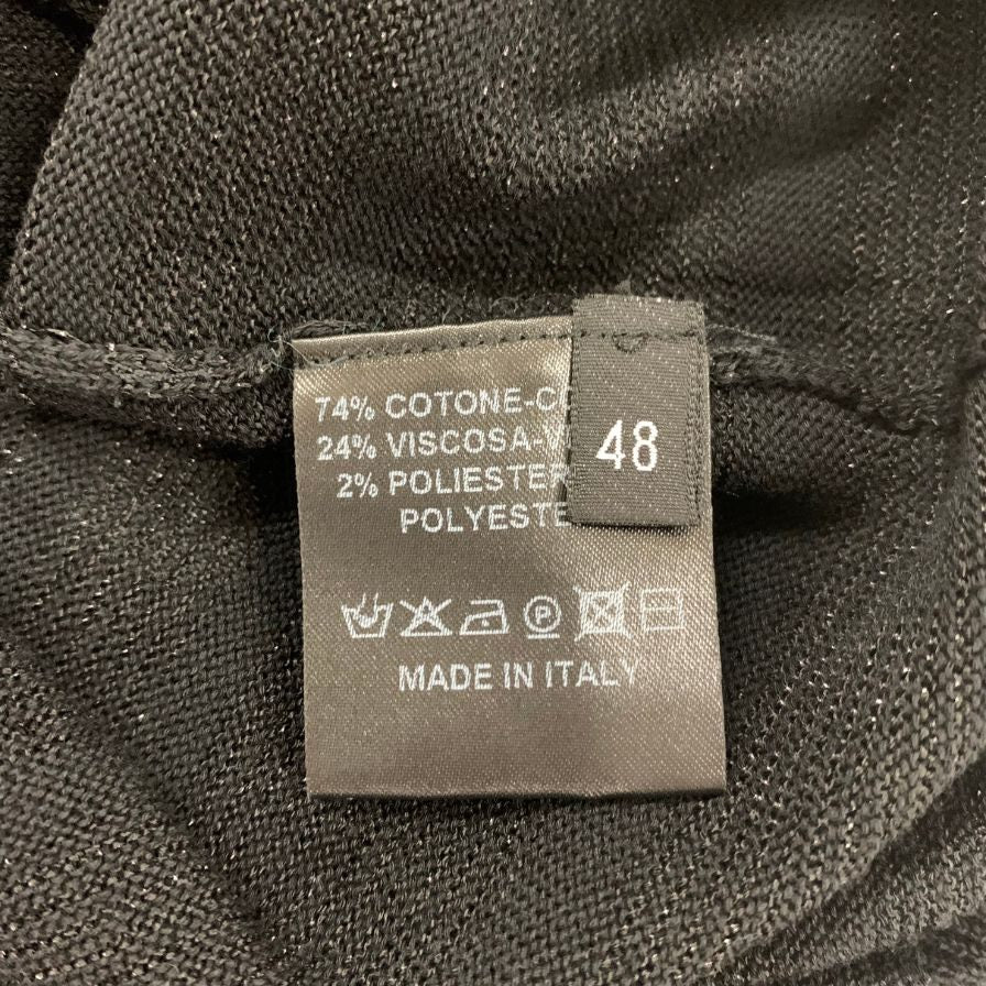 新品同様◆ロベルトコリーナ ニットTシャツ シースルー RE47021 ブラック サイズ48 レディース roberto collina 【AFB24】