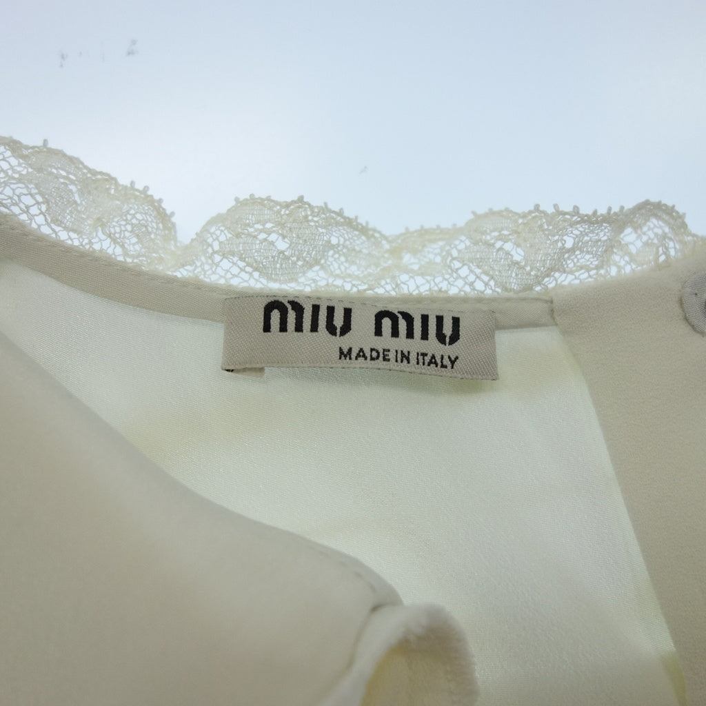 美品◆ミュウミュウ シャツ ホワイト15AW サイズ40 AMM1 2015 302 レディース miumiu【AFB22】