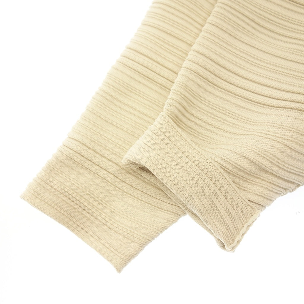 美品◆プリーツプリーズ イッセイミヤケ ハイネックニット PP33KK792 クレープ レディース アイボリー サイズF PLEATS PLEASE ISSEY MIYAKE CREPE KNIT【AFB41】