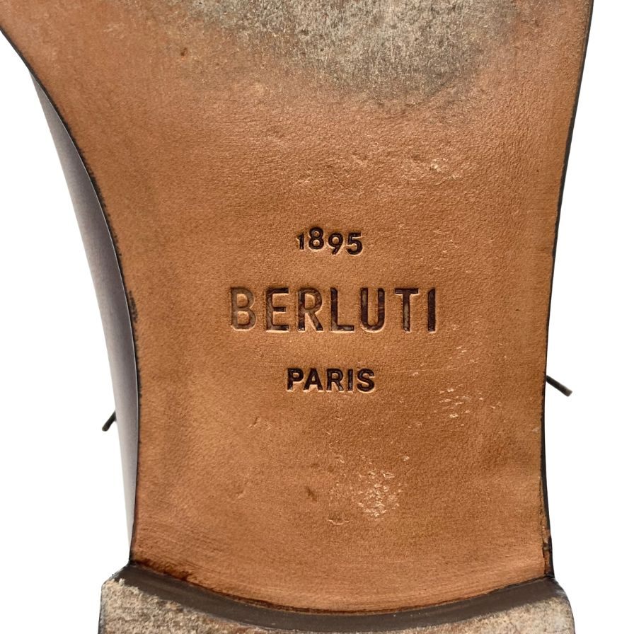 ベルルッティ レザーシューズ カリグラフィ アレッサンドロ ホールカット メンズ ブラウン サイズ8 BERLUTI 約26.5cm【AFC34】
