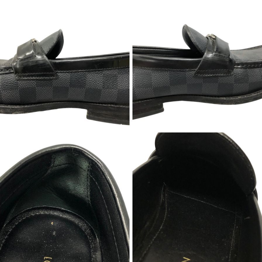 ルイヴィトン ローファー1A4OLB メジャーライン ダミエ ブラック サイズ5 レディース LOUIS VUITTON 約24.0cm【AFC5】