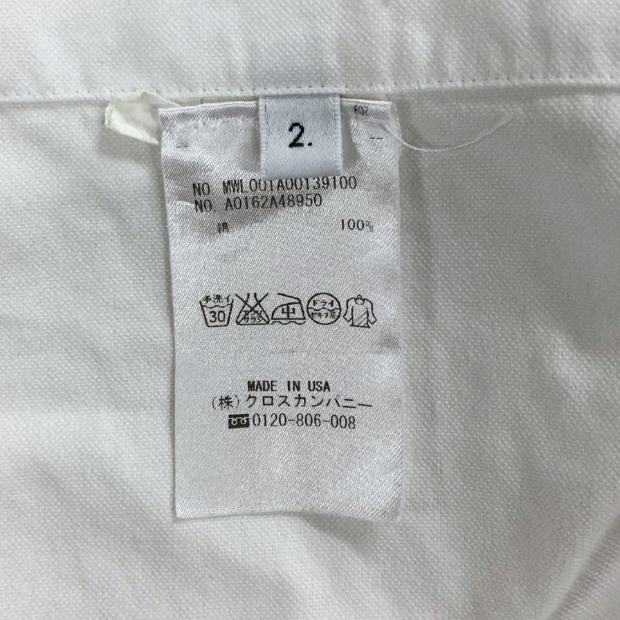 美品◆トムブラウン ボタンダウンシャツ コットン サイズ2 メンズ ホワイト THOM BROWNE 【AFB45】