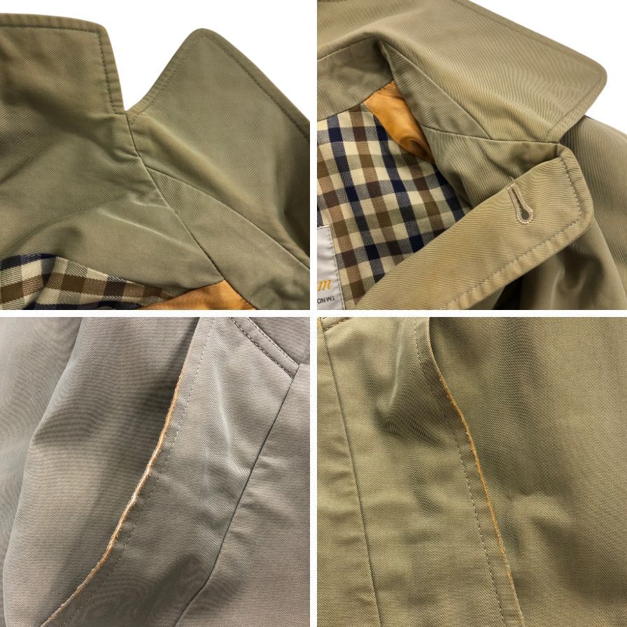 中古◆アクアスキュータム バルカラーコート ヴィンテージ イングランド製 ベージュメンズ サイズM程度 Aquascutum 【AFA19】
