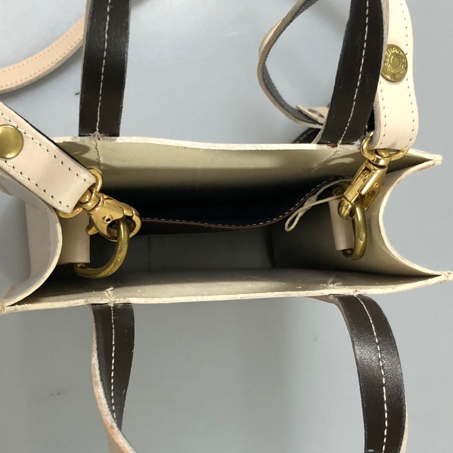 グレンロイヤル ショルダーバッグ 2WAY ブライドルレザー グレー ゴールド金具 GLENROYAL【AFE8】