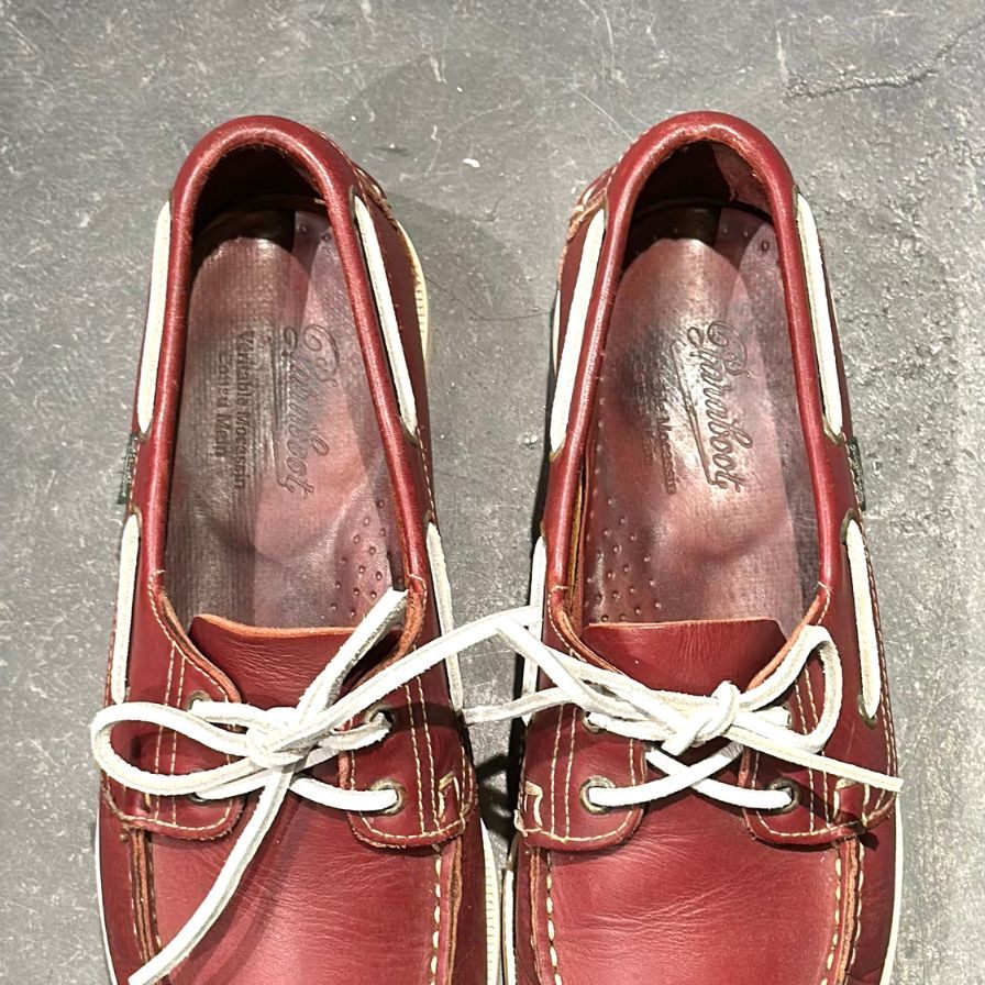 パラブーツ レザーデッキシューズ バース バーガンディ メンズ UK7 PARABOOT ビジネスシューズ 約25.5cm【LA】【中古】