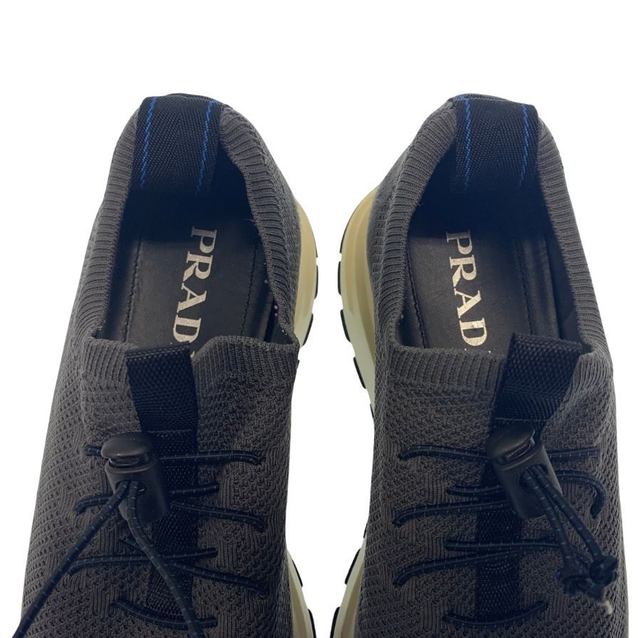 中古◆プラダ スニーカー 3491 メッシュ ニット サイズ6.5 グレー系 メンズ PRADA【AFC40】
