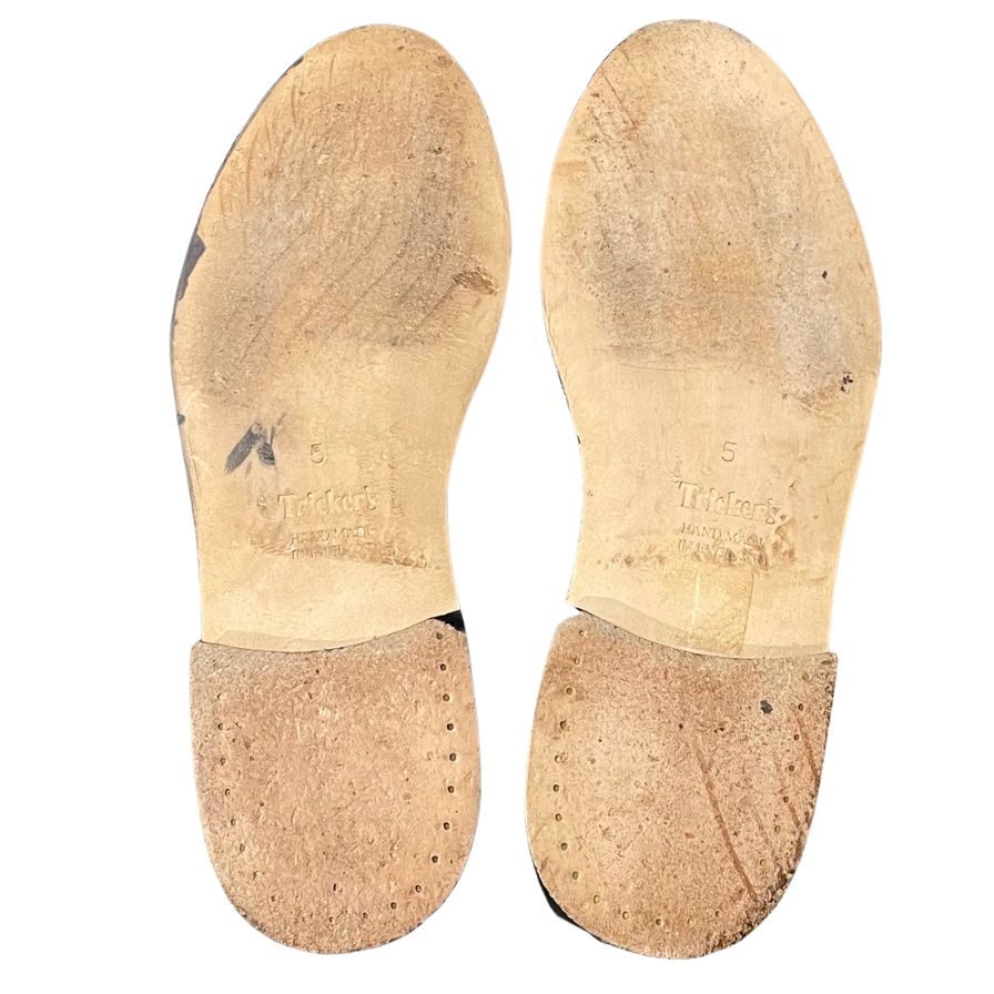 トリッカーズ スリッポン ルームシューズ スターリング スエード ブラック サイズ5 メンズ Tricker's STIRLING スリッポン 約24.0cm【LA】【中古】
