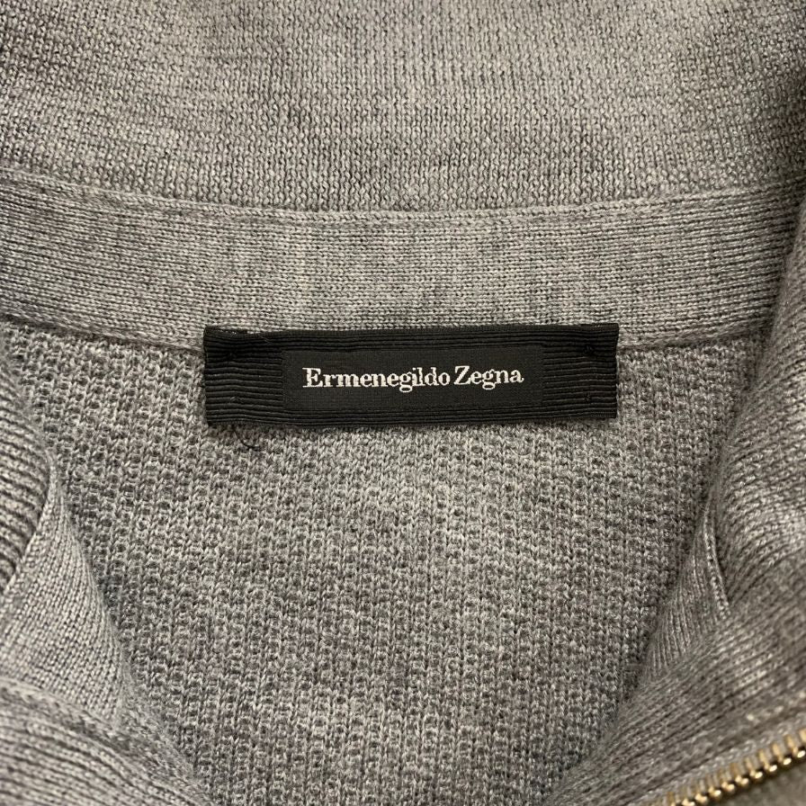 美品◆エルメネジルド ゼニア ハーフジップニット ウール カシミヤ メンズ サイズXXL グレー Ermenegildo Zegna 【AFB36】