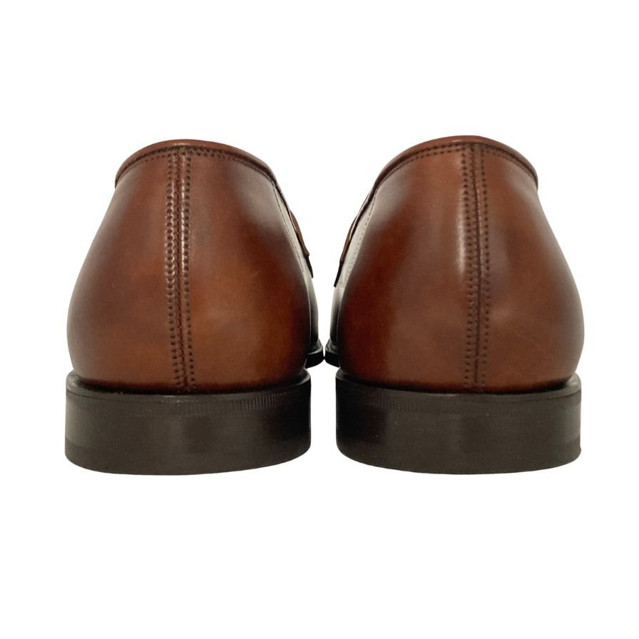 ジョンロブ アシュレイ ローファー スクエアトゥ カーフ ブラウン サイズ9E JOHNLOBB ローファー 約27.5cm【LA】【中古】