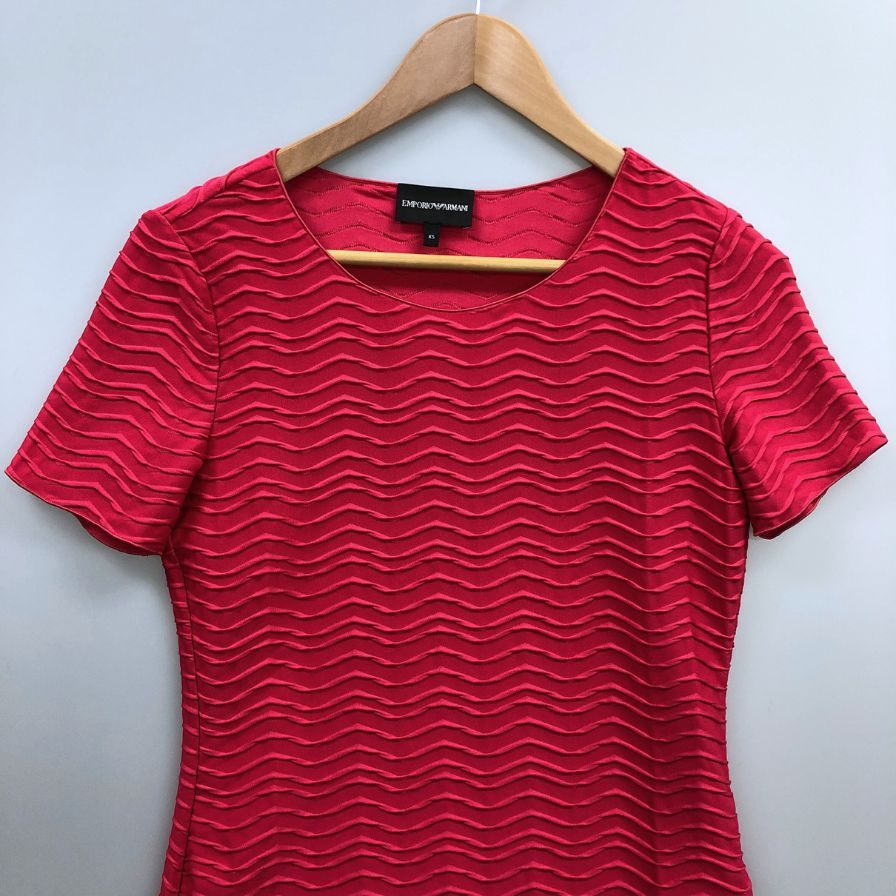 極美品◆エンポリオアルマーニ 半袖カットソー ピンク レディース サイズXS EMPORIO ARMANI 【AFB4】