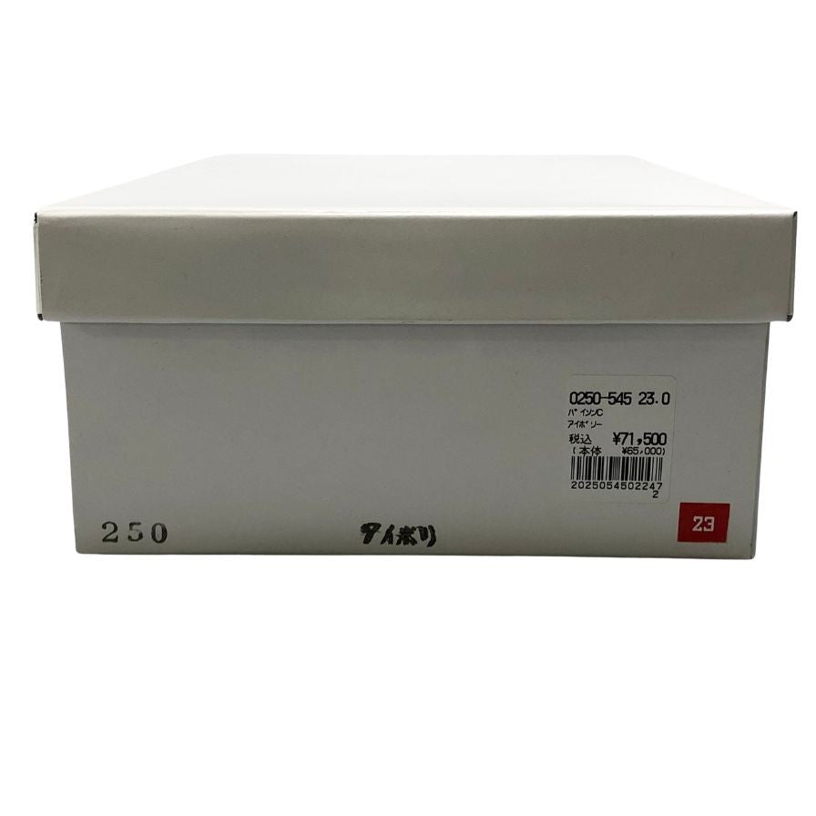 新宿屋 レザースニーカー レザー×パイソン 0250-545 23.0cm レディース アイボリー shinjukuya 約23.0cm【7-8】
