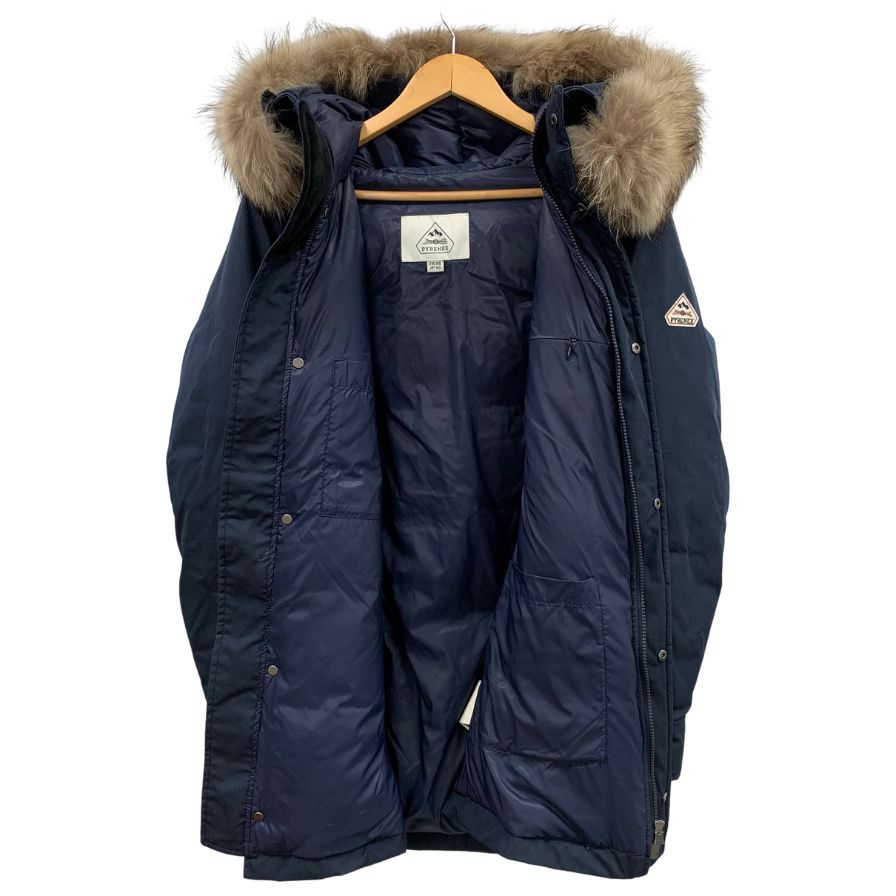 極美品◆ピレネックス ダウンジャケット ANNECY FUR ネイビー メンズ サイズJP XS PYRENEX 【AFF20】