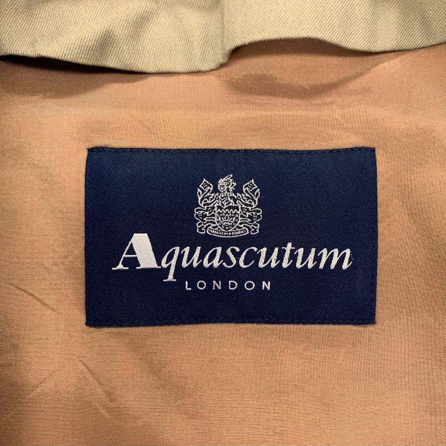 アクアスキュータム ステンカラーコート ベージュ 36 ウールライナー付き Aquascutum【LA】