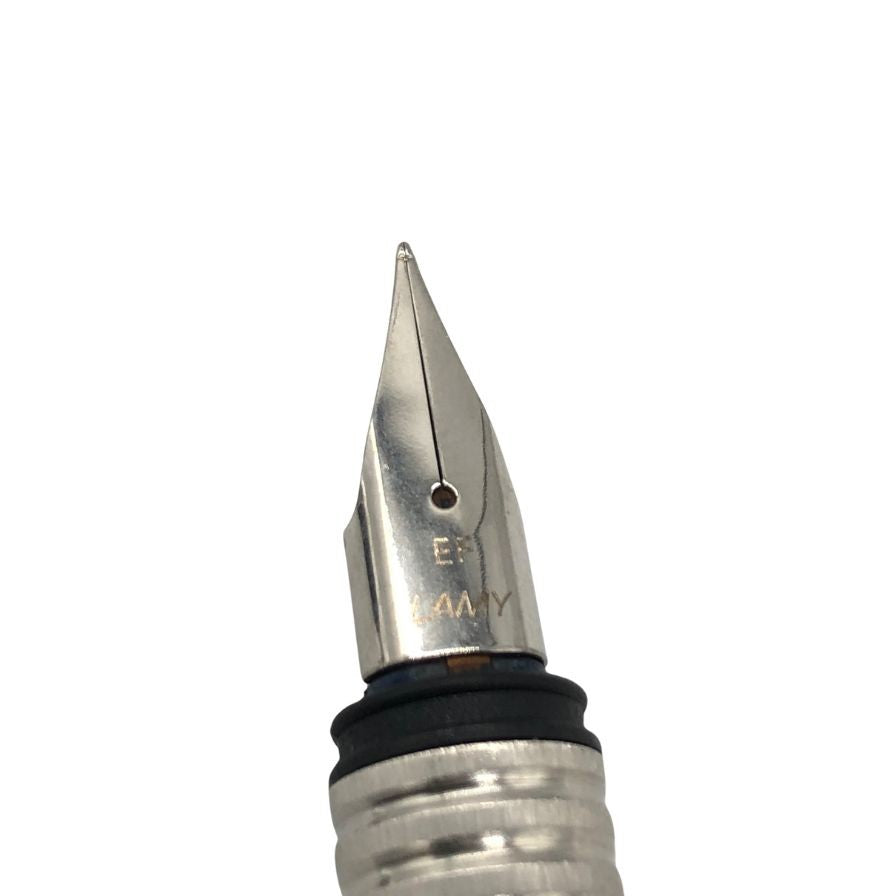 美品◆ラミー 万年筆 ロゴステンレス EF シルバー LAMY【AFI3】