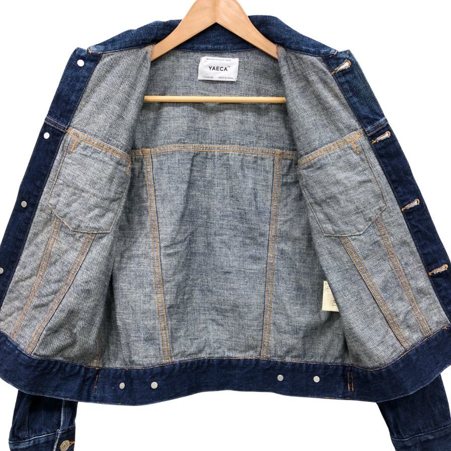 美品◆ヤエカ デニムジャケット ネイビー メンズ サイズM 16-12U YAECA 【AFB35】