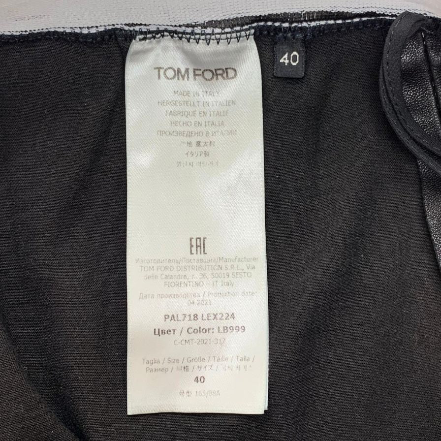 トムフォード ウエストロゴ レギンス 裾ジップ イタリア製 レディース サイズ40 ブラック TOMFORD 【AFB20】