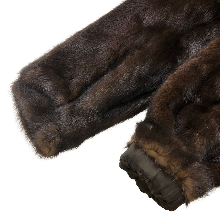 ルピアン ファー ハーフコート ミンク 本毛皮 フックボタン ブラウン レディース サイズ13 LUPIAN FUR