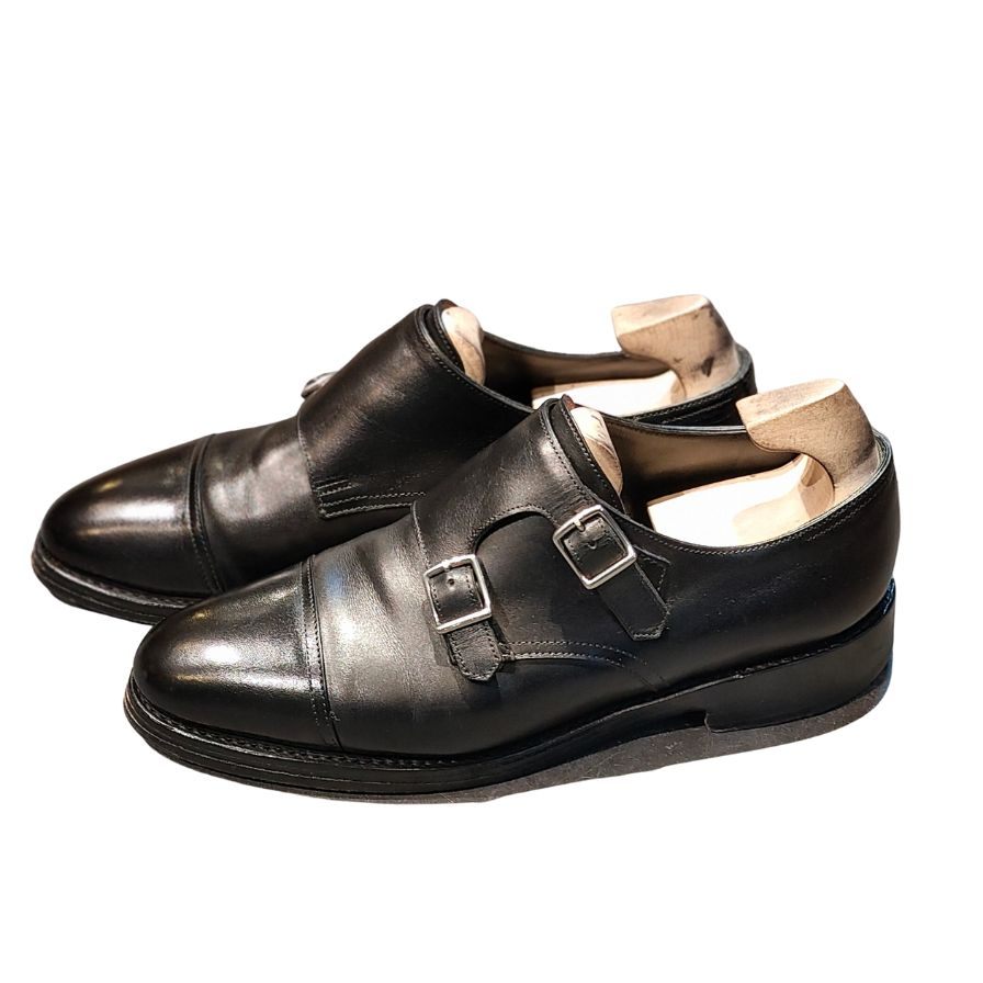 ジョンロブ レザーシューズ ウィリアム ダブルモンク 9795ラスト サイズ6E メンズ ブラック JOHN LOBB ビジネスシューズ 約24.5cm【LA】【中古】