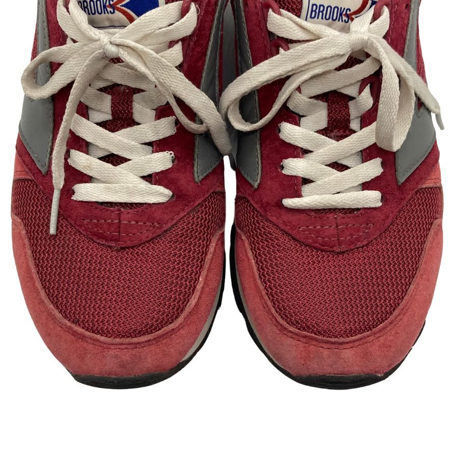 ブルックス ローカットスニーカー スウェード メッシュ 切替 ローテク ランニング ボルドー メンズ サイズ27cm BROOKS RUNNING 約27.0cm【AFC41】