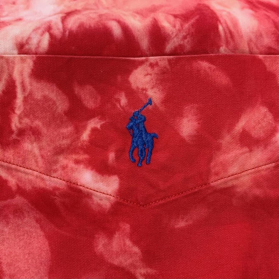 美品◆ラルフローレン 長袖シャツ ボタンダウン 総柄 レッド系 メンズ サイズM Ralph Lauren 【AFB20】