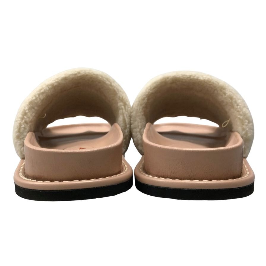 奈良美智×ステラマッカートニー サンダル ボア ピンク系 サイズ38 YOSHITOMO NARA×STELLA McCARTNEY 約24.0cm【AFC45】