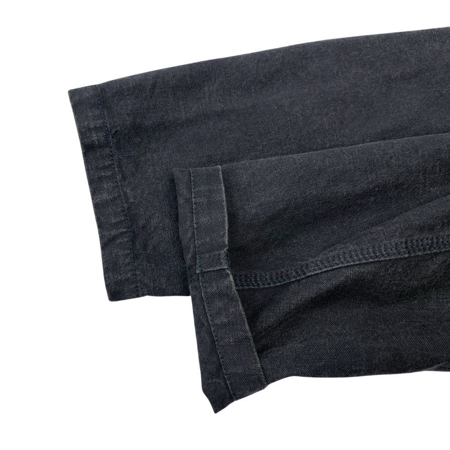 美品◆ニードルス ノーカラー コットン ロングコート メンズ ブラック サイズS Needles 【AFB12】