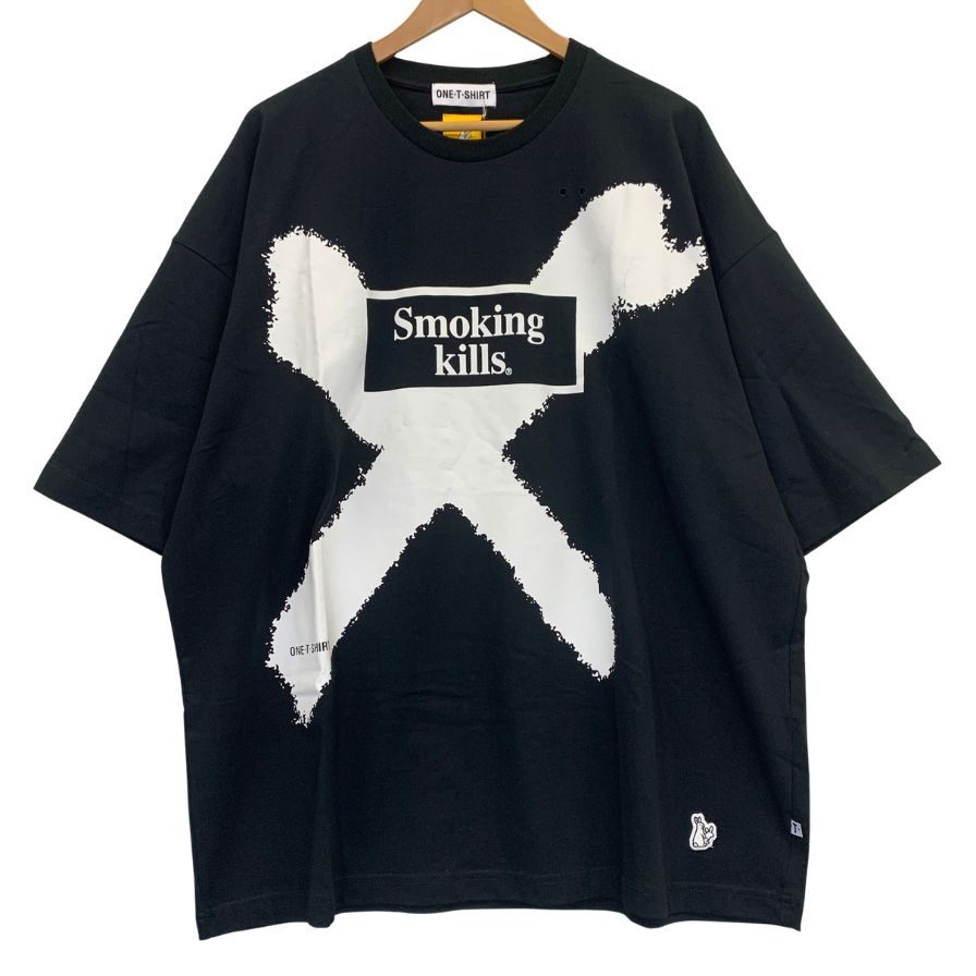 新品同様◆エフアールツー Tシャツ 半袖 プリント ロゴ ブラック メンズ サイズXL FR2 ONE・T・SHIRT 【AFB9】