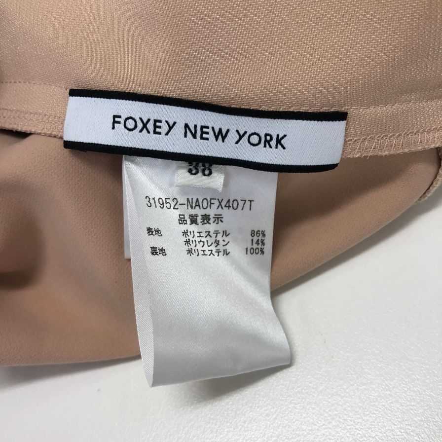 美品◆フォクシ―ニューヨーク ノースリーブワンピース 31952 ピンク レディース サイズ38 FOXEY NEWYORK 【AFB10】