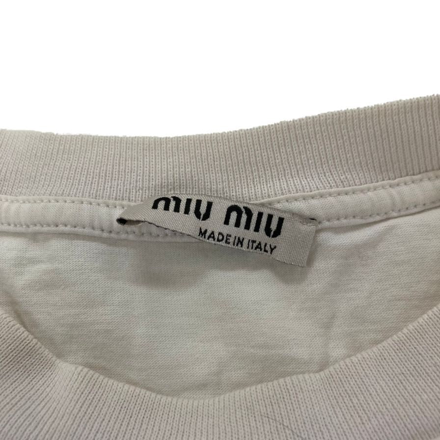 美品◆ミュウミュウ ロングスリーブTシャツ Mサイズ(170)MJ806 1Z3J MIUMIU 【AFB20】