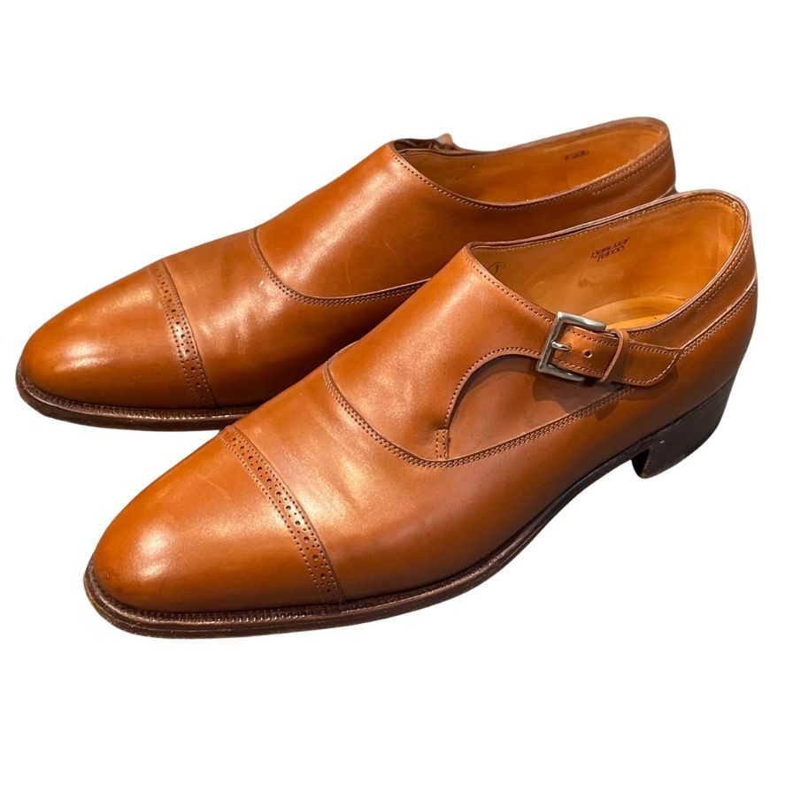ジョンロブ レザーシューズ バークレー シングルモンク Jスタンプ ブラウン UK7E JOHNLOBB ビジネスシューズ 約25.5cm【LA】【中古】