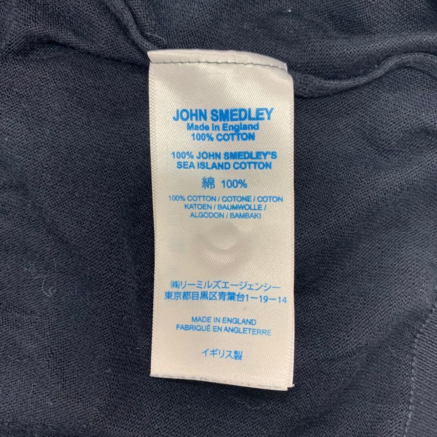 中古◆ジョンスメドレー 半袖ニットポロ ネイビー メンズ サイズL JOHN SMEDLEY 【AFB29】