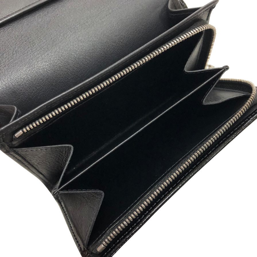 カルティエ 二つ折り財布 ハッピーバースデー L字ファスナー ブラック エナメル レディース Cartier【AFI18】