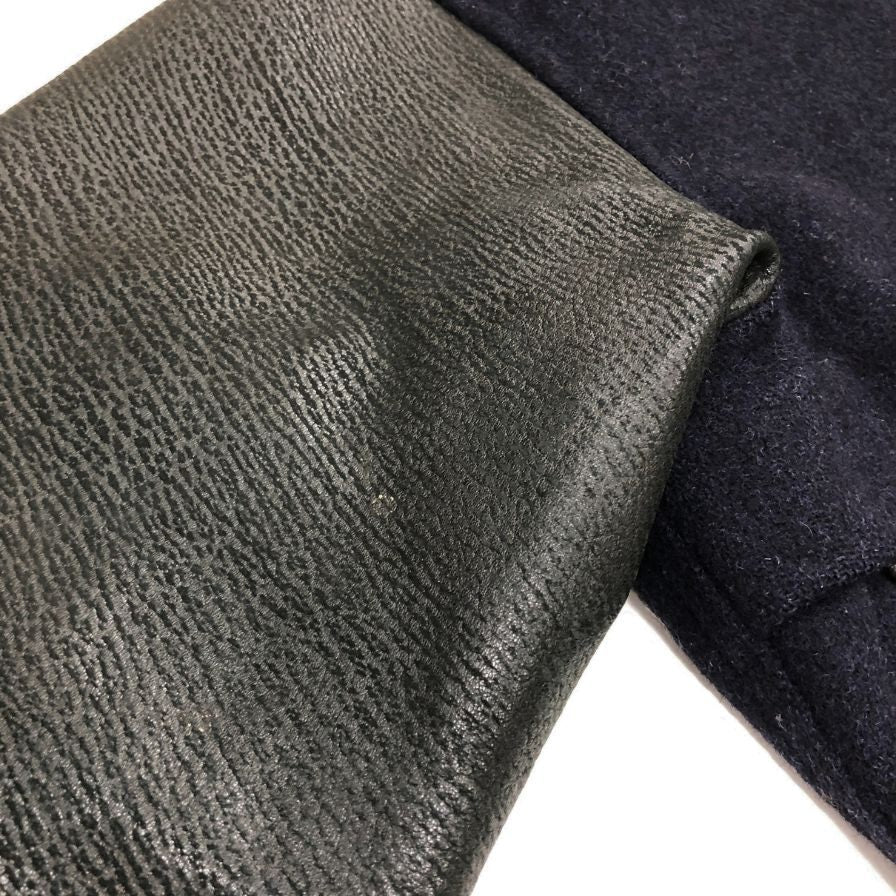 美品◆ビギ スタジャン ヴィンテージ レザー切替 ネイビー×ブラック メンズ サイズM BIGI 【AFG1】
