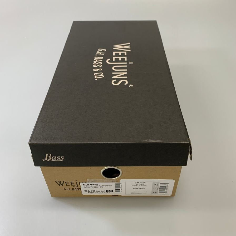 ジーエイチバス ローファー ウィージャンズ サイズ8.5 メンズ グリーン ホワイト G.H.Bass&Co. WEEJUNS LARSON ローファー 約26.5cm【LA】【中古】