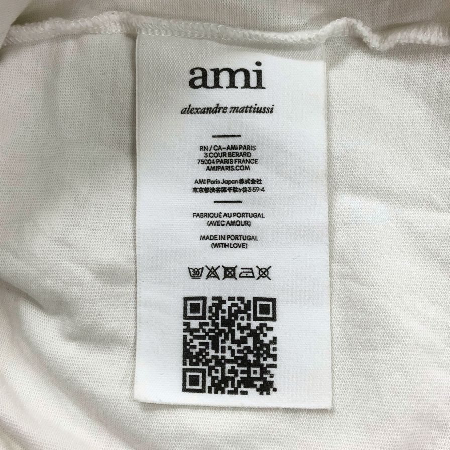 中古◆アミ パリス Tシャツ ワンポイント メンズ サイズS アイボリー AMI Paris 【AFB5】