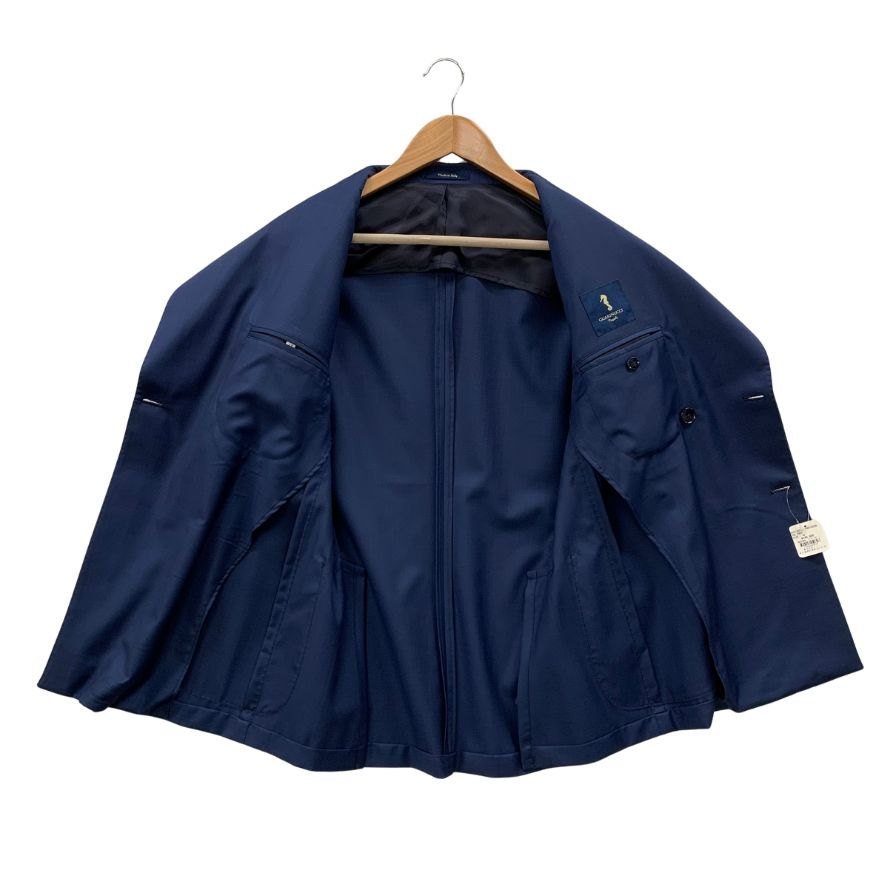 極美品◆グアリヌッチ ジャケット ダブル サイドベンツ ブルー メンズ サイズ48 GUARINUCCI 【AFB21】