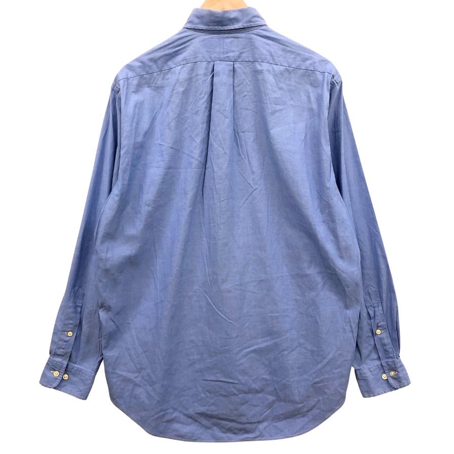 美品◆ラルフローレン 90S ボタンダウンシャツ ブルー メンズ サイズ15.5 RALPH LAUREN 【AFB42】
