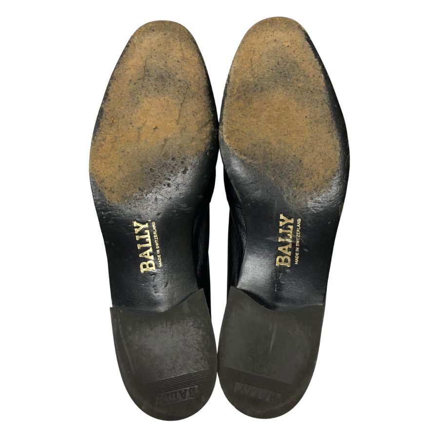 バリー ビットローファー ゴールド 金具 レザー ブラック メンズ サイズUK7 BALLY 約25.0cm【AFC35】