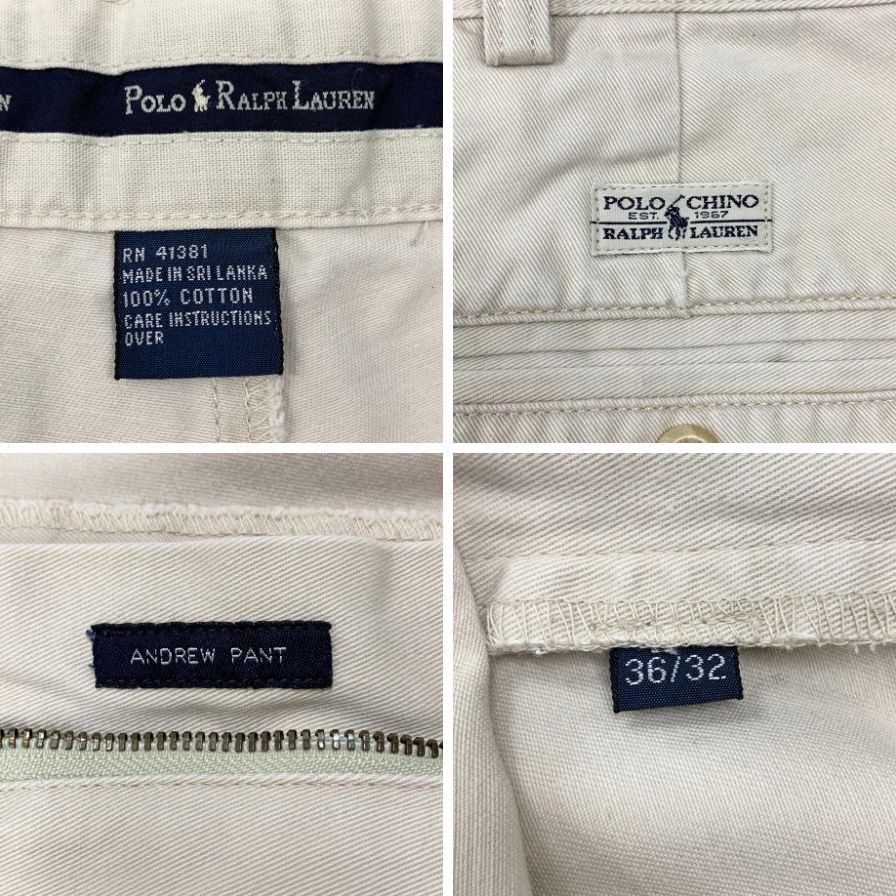 ポロラルフローレン チノパンツ 90S コットン ベージュ メンズ W36 L32 Polo Ralph Lauren 【AFB49】